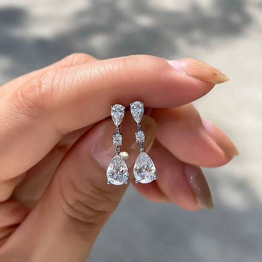 2023 New Fashion Drop-Shaped Smart Cute Bridal Wedding Earrings