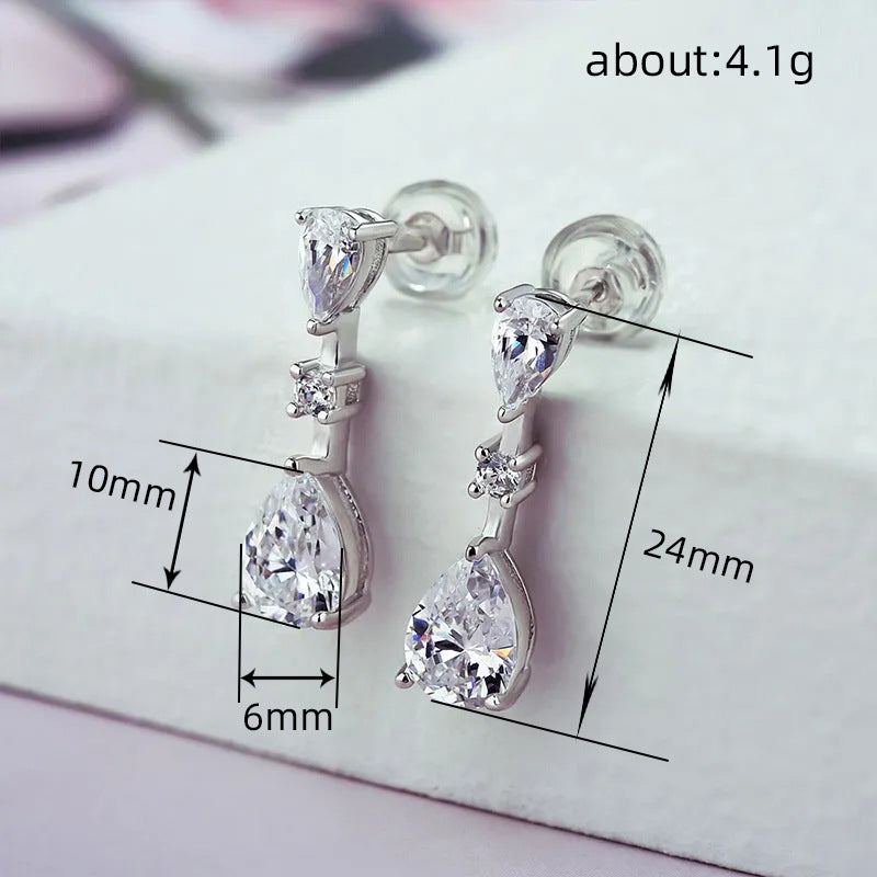 2023 New Fashion Drop-Shaped Smart Cute Bridal Wedding Earrings