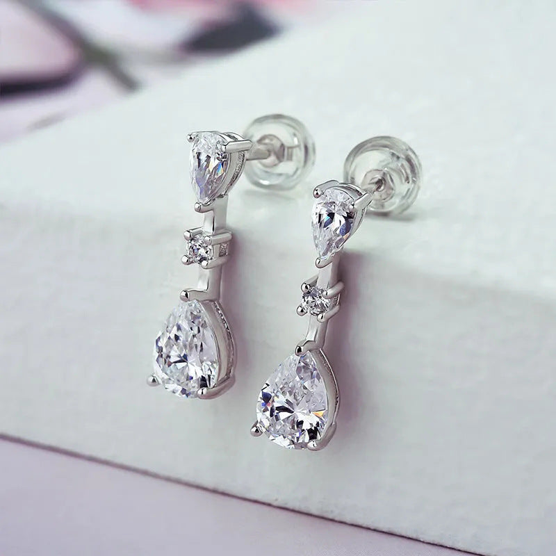 2023 New Fashion Drop-Shaped Smart Cute Bridal Wedding Earrings