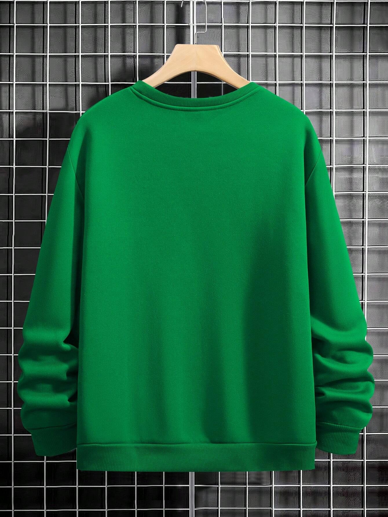 Manfinity Sporsity Men Letter Graphic Sweatshirt Going Out Crew Neck Letter Los Angeles Long Sleeve Casual Sweatshirt, for Friends, Husband, Boyfriend Gifts, Los Angeles Hoodie, Men Sweatshirt, Men Pullover Hoodie