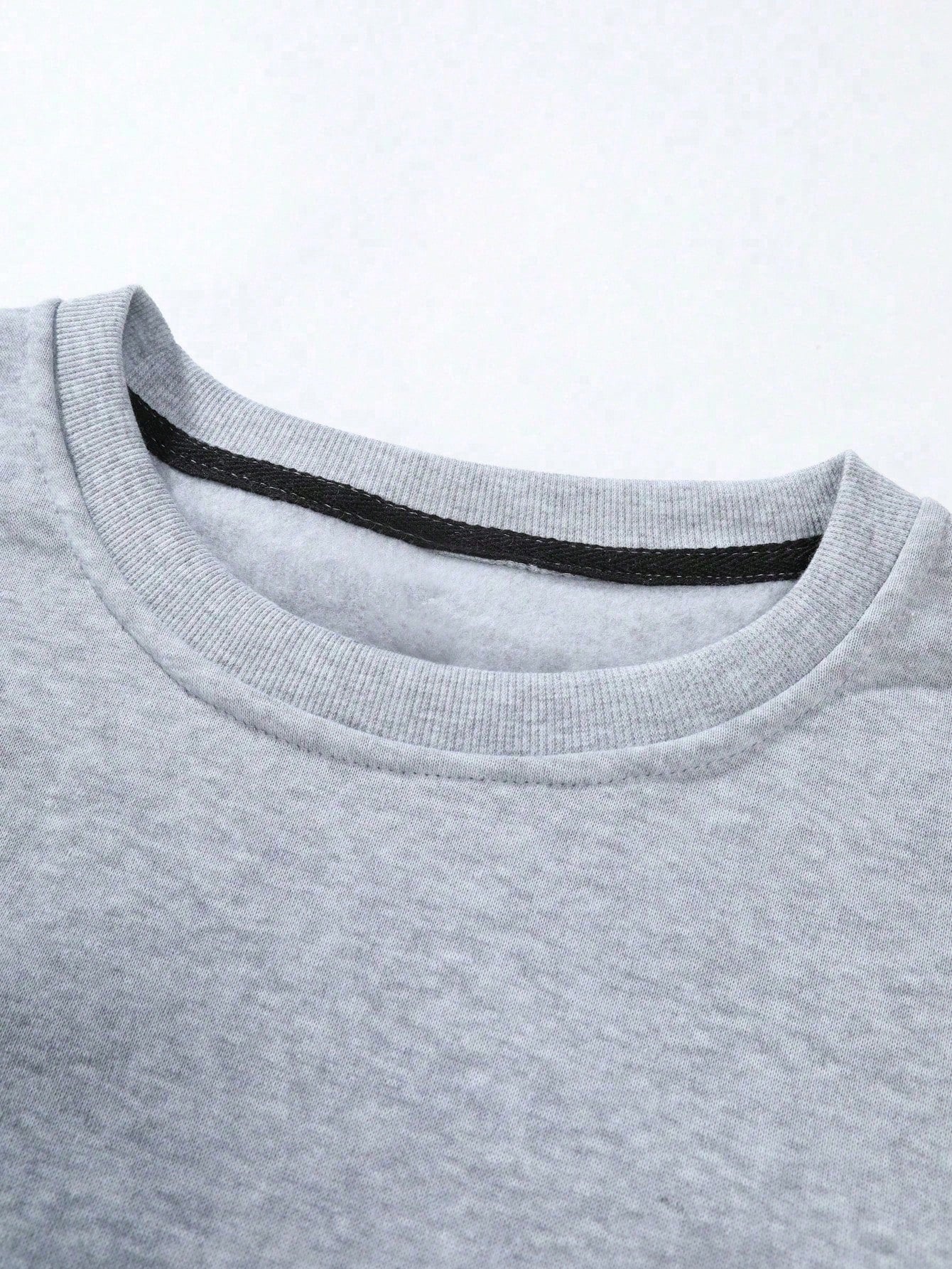 Manfinity Sporsity Men Letter Graphic Sweatshirt Going Out Crew Neck Letter Los Angeles Long Sleeve Casual Sweatshirt, for Friends, Husband, Boyfriend Gifts, Los Angeles Hoodie, Men Sweatshirt, Men Pullover Hoodie